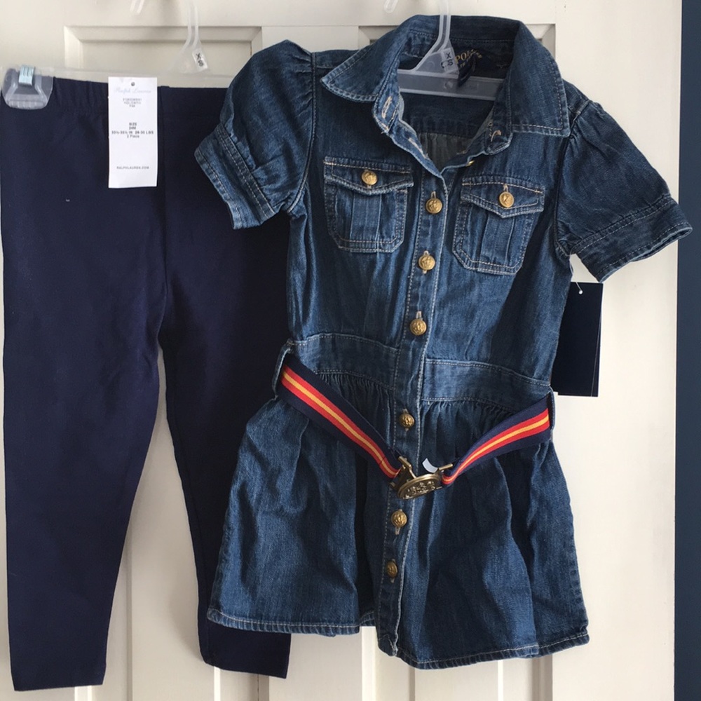 Ralph Lauren denim dress and leggings set